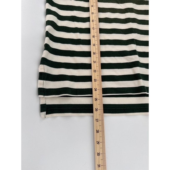 Polo Ralph Lauren Custom Fit Striped Polo Shirt Men's Size L Green White - Picture 4 of 6